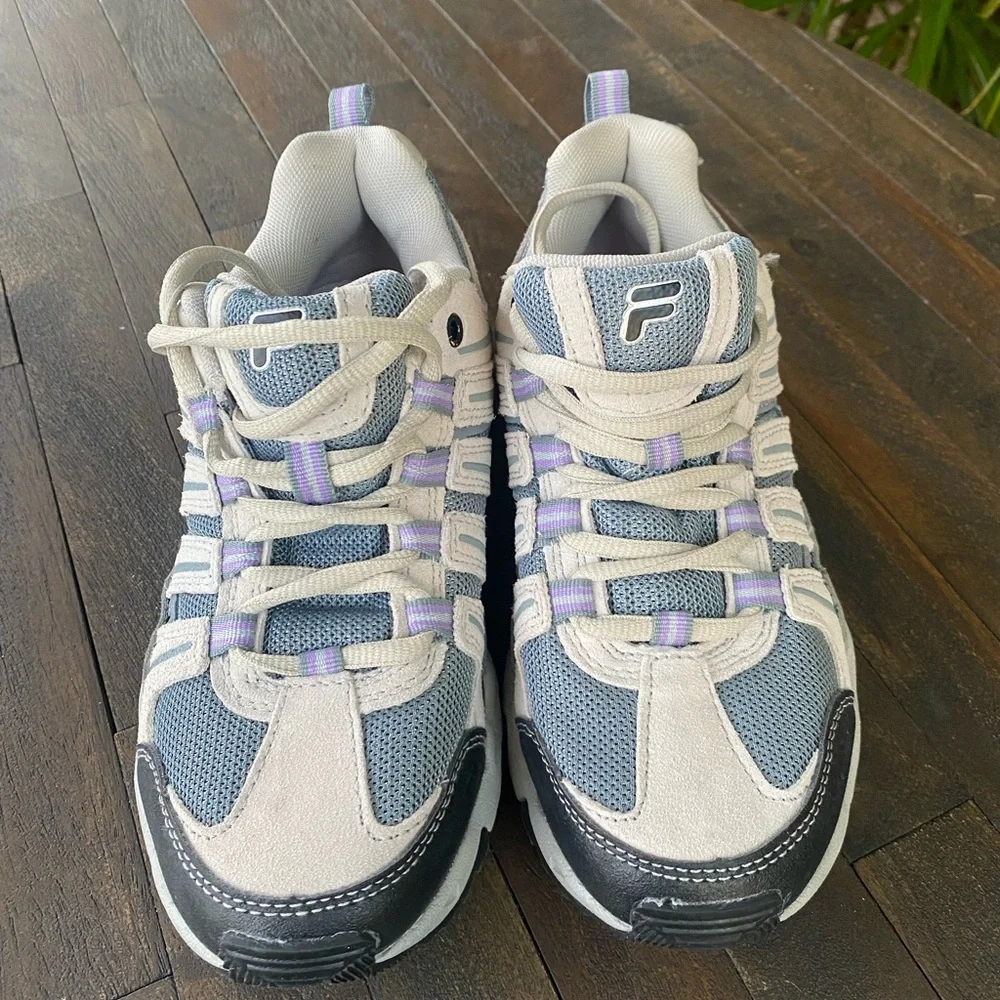 Fila Women's Gray and Purple Hiking Sneakers - Picture 2 of 7